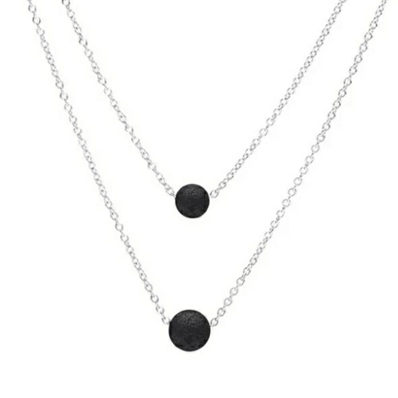 lava stone bead aromatherapy necklace - Picture 3 of 4